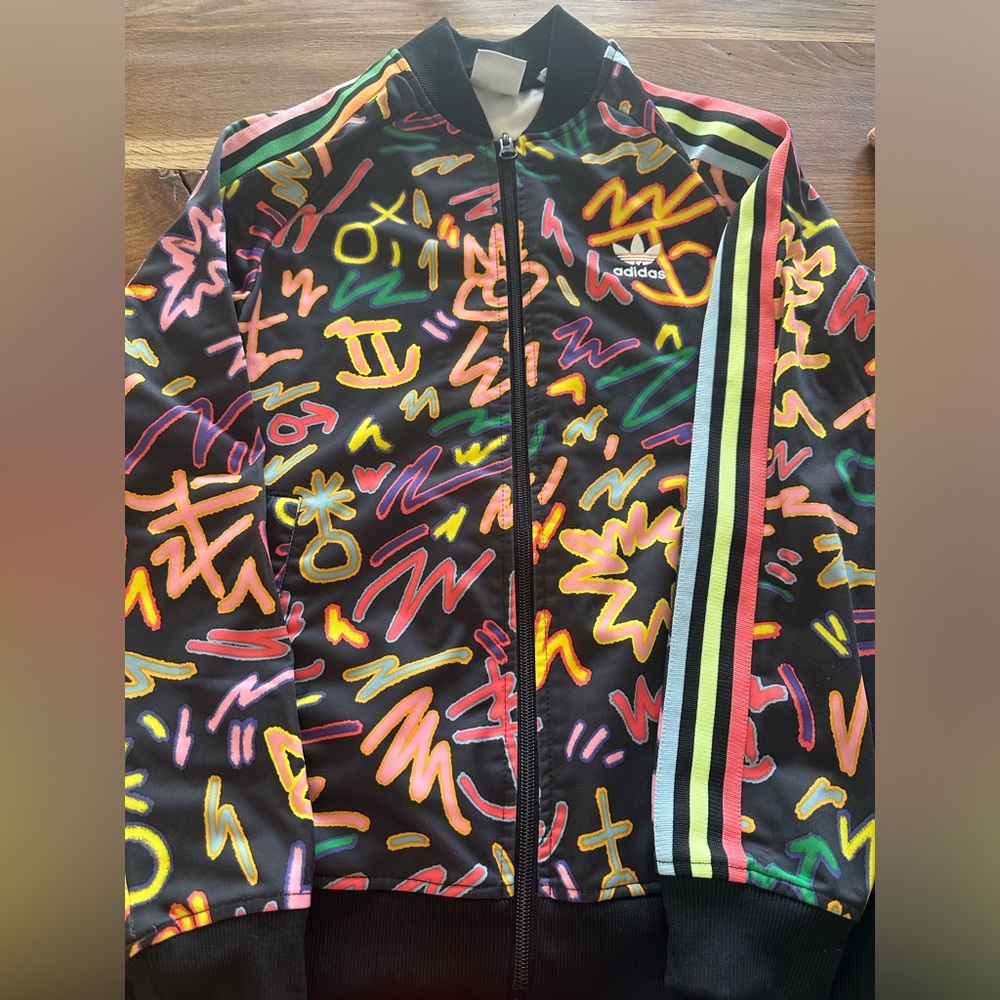 Adidas neon track jacket like new